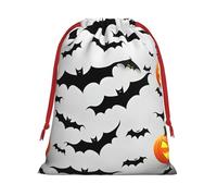 Halloween Flying Bats Print Functional Gift Storage Bag Eco-Friendly Comfortable Touch Outdoor Activities Use