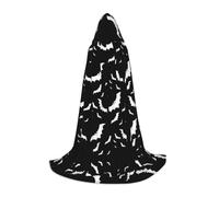 (Halloween Flying Bats) Print Hooded Cape For Teenagers Costume Party, Halloween Hooded Cape Soft and Elastic,S