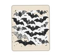 Halloween Flying Bats Print Small Desk Pad,Rubber Base with Precision Stitched Edges,Perfect for Office,Gaming