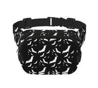 Halloween Flying Bats Print Square Double Layer functionality Waist Bag Unisex Crossbody Pack Travel Workout, Black, One Size