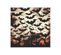 Halloween Flying Bats Printed Square Jigsaw Puzzle 12.8x12.8 CM, Puzzle Challenging Game for Adults Gifts, Family Fun Decorative Wall Decor