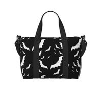 Halloween Flying Bats Printed Travel Duffel Bag for Women Men - Weekend Overnight Bags with Adjustable Shoulder Strap and Handle