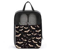 Halloween Flying Bats Travel Shoe Bag, Waterproof Storage Pouch with Zipper, Portable Shoe Organizer for Women And Men