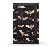 Halloween Flying Bats Wallet,Credit Card Holder,Three-fold Wallet for Passport Covers, Purse Passport Bag for Men Women