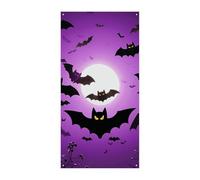 Halloween Flying Purple Bats Door Cover Spring Summer Hanging Flag Porch Sign Outdoor Seasonal Holiday Yard Decor for Front Door and Porch