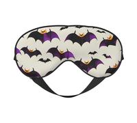 Halloween Flying Purple Bats Eye Mask, Sleep Mask for Men Women 100% Blackout, No Pressure On Eyes, Soft & Breathable