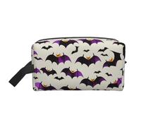 Halloween Flying Purple Bats Print Toiletry Bag for Men Travel Toiletry Bag, Spacious Capacity Cosmetic Bag for Women