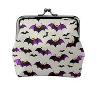 Halloween Flying purple Bats small wallets woman,wallets for women,coin purse for women,small womens wallet,with zipper and kiss lock, Black, One Size, Art Deco