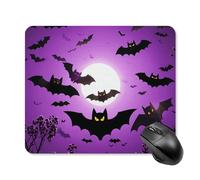 Halloween Flying Purple Bats Square Mouse Pad Portable Computer Mousepad with Non-Slip Rubber Base 25 * 30cm Ultra-Thin Gaming Mouse Mat for Computer Laptop Office Desk Accessories