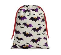 Halloween Flying purple Bats Super Soft Velvet Christmas Storage Bag Festival Promotion Annual Celebration and Daily Use