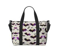 Halloween Flying purple Bats Versatile Personal Item Travel Bags for Women - Spacious Duffel Bags for Traveling, Gym Bags for Men, Black, One Size