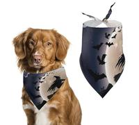 Halloween Flying Witch Pet Scarf,Soft Durable Triangle Dog Bandanas Lightweight Breathable Comfortable Pet Bib for Small Medium Large Breed.