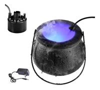 Halloween Fog Machine For Time, 12 LED Cauldron Smoking, Cauldron Halloween Decor with Continuous Fog, Water Fountain Pond, Rockery, Fish Tank, Vase and Birdbath