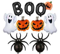 Halloween Foil Balloons Set 10 Pcs Ghost Pumpkin Spider BOO Balloon Kit