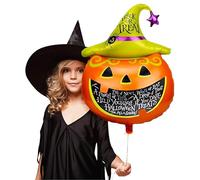 Halloween Foil Pumpkin Balloon - Pack of 3 - Large 25.6 inches/65 cm Foil Jack O Lantern Balloon With Spooky Message - Halloween Party Outdoor Indoor Decorations