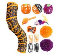 Halloween Folding Pet Tunnel Tube - Cat Tunnel Toy | Interactive Fun Tube | Enhance To Promote Pets Habitat, Encourage Exercise, Boost Activity & Relieve Boredom In Courtyard, Living Room & Balcony