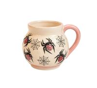 Halloween Folk Art Talavera Skull Ceramic Coffee Mug Gothic Spider