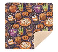 Halloween Food - Themed Seamless Pattern Soft Thick Baby Gym & Activity Mat for Floor Cozy Breathable Infant Play Activity Mat for Baby Toddler Infant, 50'' x 50''