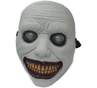 Halloween for exorcist White Devil Face 27x18x8cm Spray-Painted Horror | Plastic material Adjustable elastic band Lightweight at 77g Great for haunted houses and cosplay gatherings