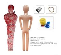 Halloween For Outdoor Inflatable Hanging Corpse Set with Inflatable Dolls, Bandages, Spider Silk, and Air Pump for Haunted House Setup (5pcs black body bag)