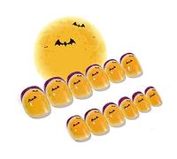 Halloween for Witch Broom Child Adult Wearable on Nail Short Square Full Cover Pres Short Square Full Cover on