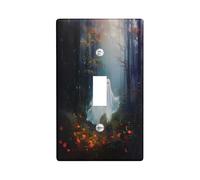 Halloween Forest Ghost Light Switch Cover Plates/Outlet Covers, Enchanted Autumn Wall Décor, Mystical Forest Theme, Thermoplastic, Standard Size Single Toggle