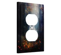 Halloween Forest Ghost Light Switch Cover Plates/Outlet Covers, Enchanted Autumn Wall Décor, Mystical Forest Theme, Thermoplastic, Standard Size Single Duplex Outlet
