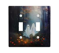 Halloween Forest Ghost Switch Plates Enchanted Fall Wall Decor Mystical Forest Theme Thermoplastic Standard Size Double Rocker