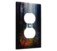 Halloween Forest Light Switch Cover Plates/Outlet Covers with Ghosts, Fall Decor for Home, Thermoplastic Wall Plates, Standard Size Single Duplex Outlet