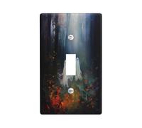 Halloween Forest Light Switch Cover Plates with Ghosts Fall Home Decoration Thermoplastic Wall Plates Standard Size Single Rocker