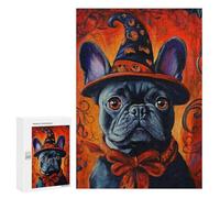 Halloween French Bulldog Art Print-1 Puzzle 1000 Teile Schwer Puzzle Spielzeug Lernspiel Impossible Herausforderungsspielzeug Für Erwachsene Kinder 300 PCS