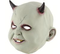 Halloween Full Head Little Devil Mask for Adults, Creepy Horror Season | Terrifier Costume Vibe, Fits Most Heads, Realistic Look for Haunted House Actors and Stage Performance