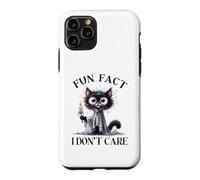 Halloween Fun Fact I Do Not Care Silly Frazzled Funny Cat Case for iPhone 11 Pro