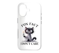 Halloween Fun Fact I Do Not Care Silly Frazzled Funny Cat Case for iPhone 17
