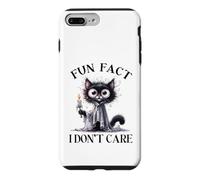 Halloween Fun Fact I Do Not Care Silly Frazzled Funny Cat Case for iPhone 7 Plus/8 Plus