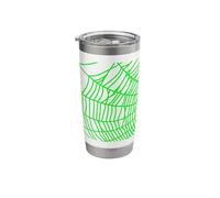 Halloween Fun Gothic Punk Spooky Spiderweb Cobweb Green Stainless Steel Insulated Tumbler