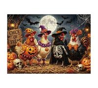 Halloween Funny Chicken Horror Bird Jigsaw Puzzles for Adults 1000 Pieces