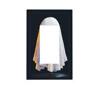 Halloween Funny Cute Fly Ghost Light Switch Wall Plate Faceplate Cover Single Rocker 1 Gang Decorator Outlet Receptacle Covers for Home Kitchen Room Bathroom Decor