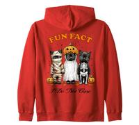 Halloween Funny Fun Fact I Do Not Care Cute Black Cats Zip Hoodie
