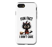 Halloween Funny Fun Fact I Do Not Care Silly Frazzled Cat Case for iPhone SE (2020) / 7/8