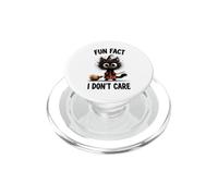 Halloween Funny Fun Fact I Do Not Care Silly Frazzled Cat PopSockets PopGrip for MagSafe