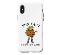 Halloween Funny Fun Fact I Do Not Care Silly Toad Frog Case for iPhone X/XS