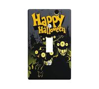 Halloween Funny Monsters Light Switch Cover Plates, Black Creepy Creatures for Wall Decoration, Thermoplastic Wall Plates, Scary Style Single Toggle
