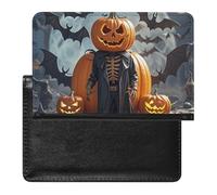 Halloween Funny Pumpkin Head Puppet Passport Holder ID Card Protector Case Holder Travel Pack Unisex-adult Waterproof Passport