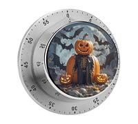 Halloween Funny Pumpkin Head Puppet Timer Stainless Digital Visual Timer Exquisite Mechanical Countdown Time Management Tools with Silent Operation Timer for Kitchen Office Classroom