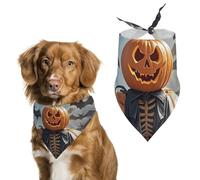 Halloween Funny Pumpkin Head PuppetPet Scarf Dog Bandana for Small Medium Large Exquisite Unique Cat Dogs Kerchief Premium Fabric Cute Triangle Cat Dogs Bibs Scarf