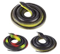 Halloween Gag Toys Practical Jokes, 3 Pcs Realistic Rubber Snake Fake Mamba Snake Garden Props to Scare Birds Cats Halloween Decoration Prank Party 7.2 Inch 31.5 Inch