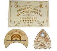 Halloween Game Ouija Spirit Board Game with Planchette, Classic Wooden Spirit Board Classic Talking Metaphysical Message for Spirit Hunt Divination Spiritual Communication Witchcraft Enthusiasts Gift