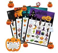 Halloween Games, 24 Players Halloween Carnival Games, Gathering Table Card Set for School Home Home Festive Classroom Travel Social Kids
