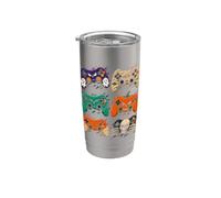 Halloween Gaming Controllers Pumpkin Skeleton Boys Halloween Stainless Steel Insulated Tumbler